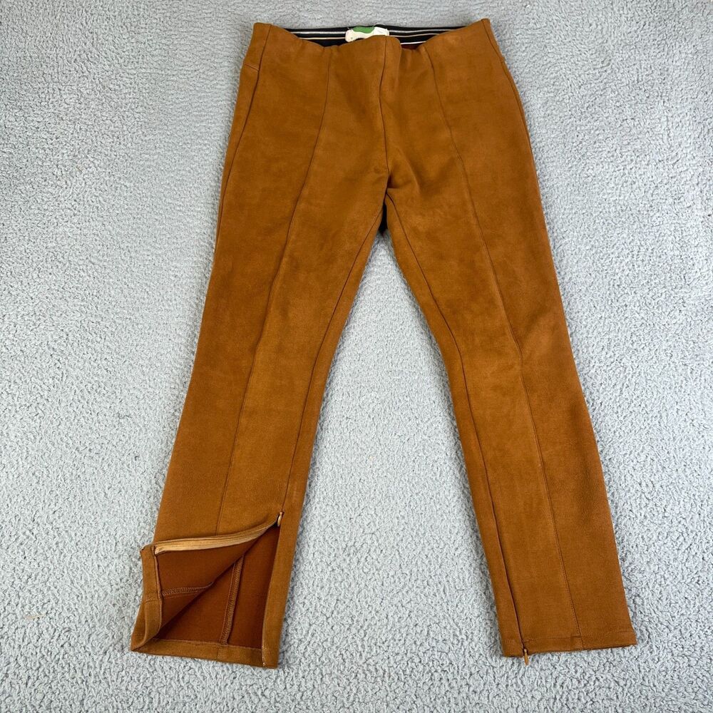 ANTHROPOLOGY Pants‎ Womens 2 Brown Faux Suede Zipper Ankle Pull On 32 x 27